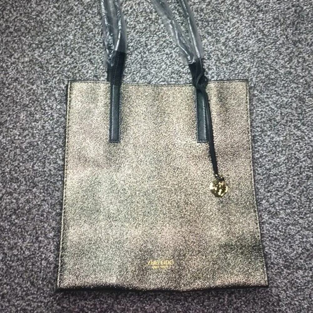 Shiseido Ginza Tokyo Metallic Sparkle Gold Canvas Tote Bag Shopper NWOT Japan